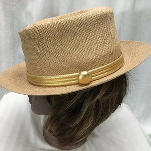 David Genuine Panama Hat with Gold Accent